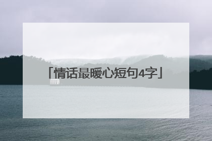 情话最暖心短句4字