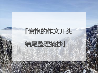 惊艳的作文开头结尾整理摘抄