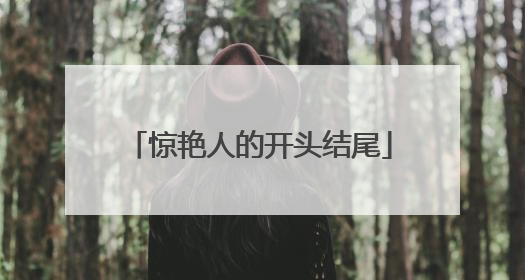 惊艳人的开头结尾