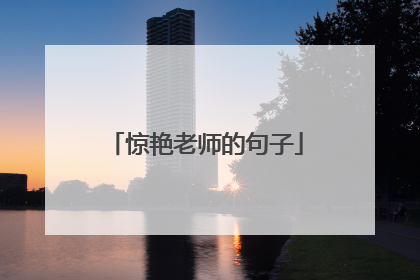 惊艳老师的句子