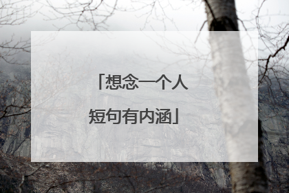 想念一个人短句有内涵