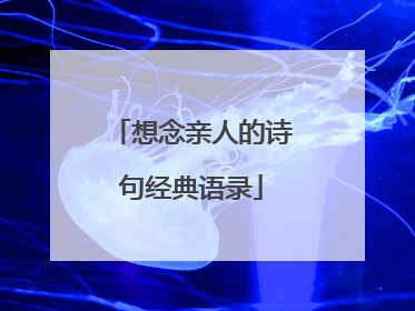 想念亲人的诗句经典语录