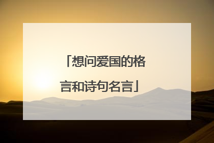 想问爱国的格言和诗句名言
