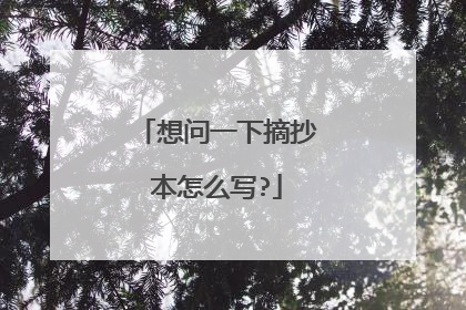 想问一下摘抄本怎么写?