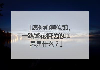 愿你前程似锦,一路繁花相送的意思是什么?