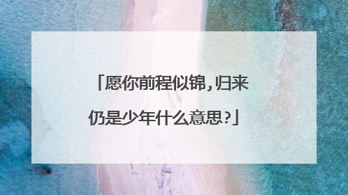 愿你前程似锦,归来仍是少年什么意思?