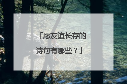 愿友谊长存的诗句有哪些？