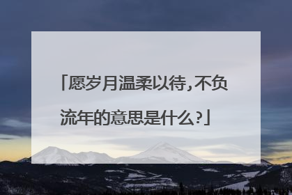 愿岁月温柔以待,不负流年的意思是什么?