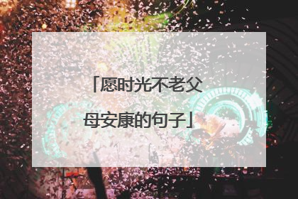 愿时光不老父母安康的句子