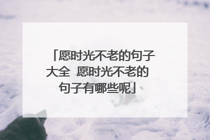 愿时光不老的句子大全 愿时光不老的句子有哪些呢