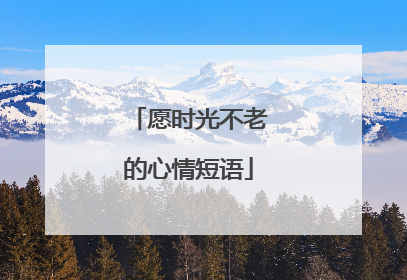 愿时光不老的心情短语