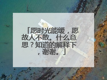 愿时光能缓，愿故人不散。什么意思？知道的解释下，谢谢。