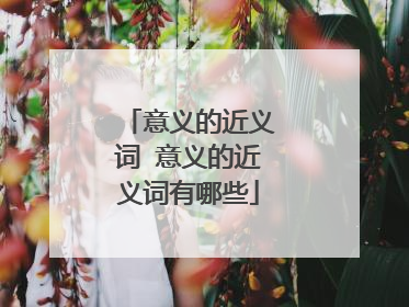 意义的近义词 意义的近义词有哪些