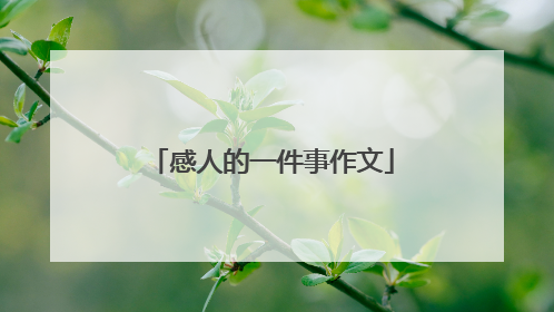 感人的一件事作文
