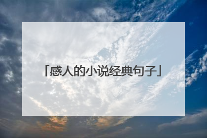感人的小说经典句子