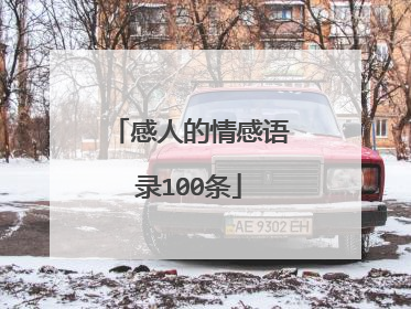 感人的情感语录100条