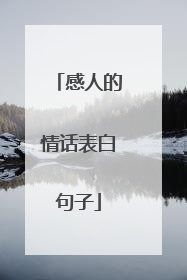 感人的情话表白句子