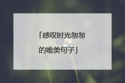 感叹时光匆匆的唯美句子