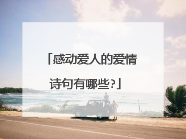 感动爱人的爱情诗句有哪些?