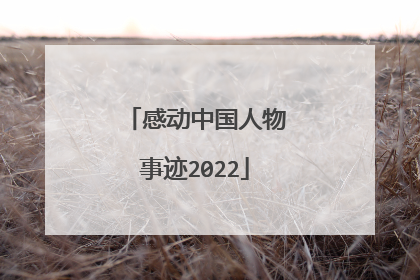 感动中国人物事迹2022
