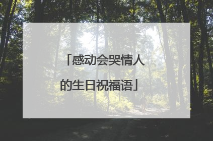 感动会哭情人的生日祝福语