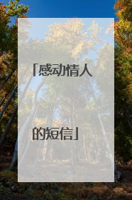 感动情人的短信