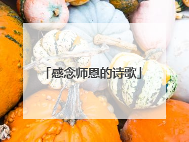 感念师恩的诗歌