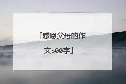 感恩父母的作文500字