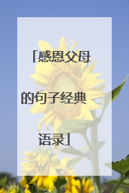 感恩父母的句子经典语录