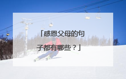 感恩父母的句子都有哪些？