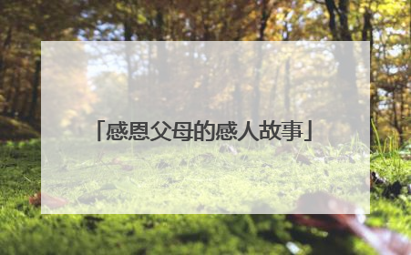 感恩父母的感人故事