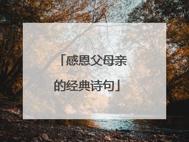 感恩父母亲的经典诗句