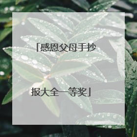 感恩父母手抄报大全一等奖