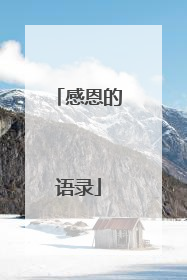 感恩的语录