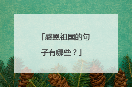 感恩祖国的句子有哪些？