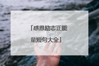 感恩励志正能量短句大全
