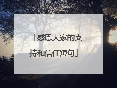 感恩大家的支持和信任短句