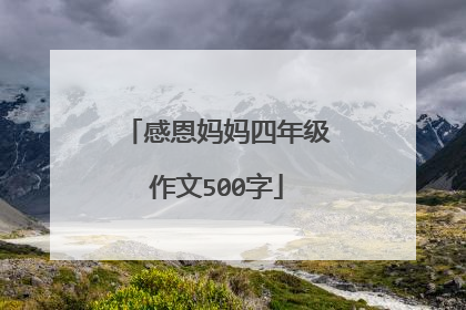 感恩妈妈四年级作文500字