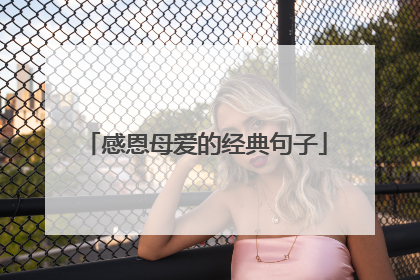 感恩母爱的经典句子