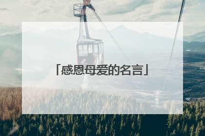 感恩母爱的名言