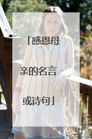 感恩母亲的名言或诗句
