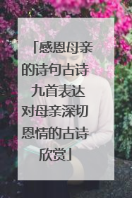 感恩母亲的诗句古诗 九首表达对母亲深切恩情的古诗欣赏