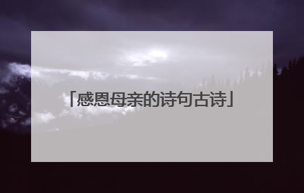 感恩母亲的诗句古诗