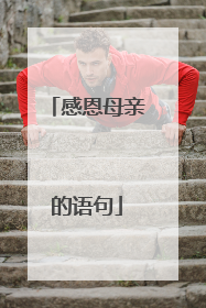 感恩母亲的语句