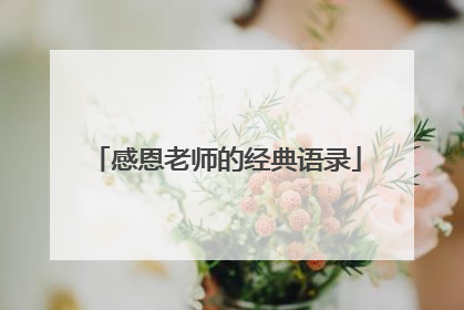 感恩老师的经典语录
