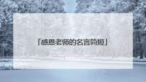 感恩老师的名言简短