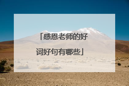 感恩老师的好词好句有哪些