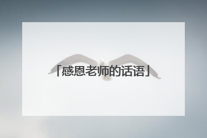 感恩老师的话语