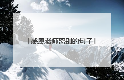 感恩老师离别的句子