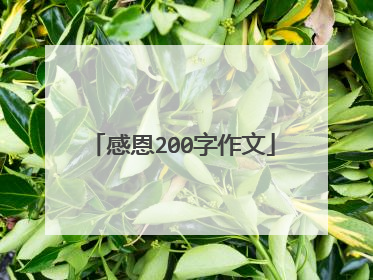 感恩200字作文